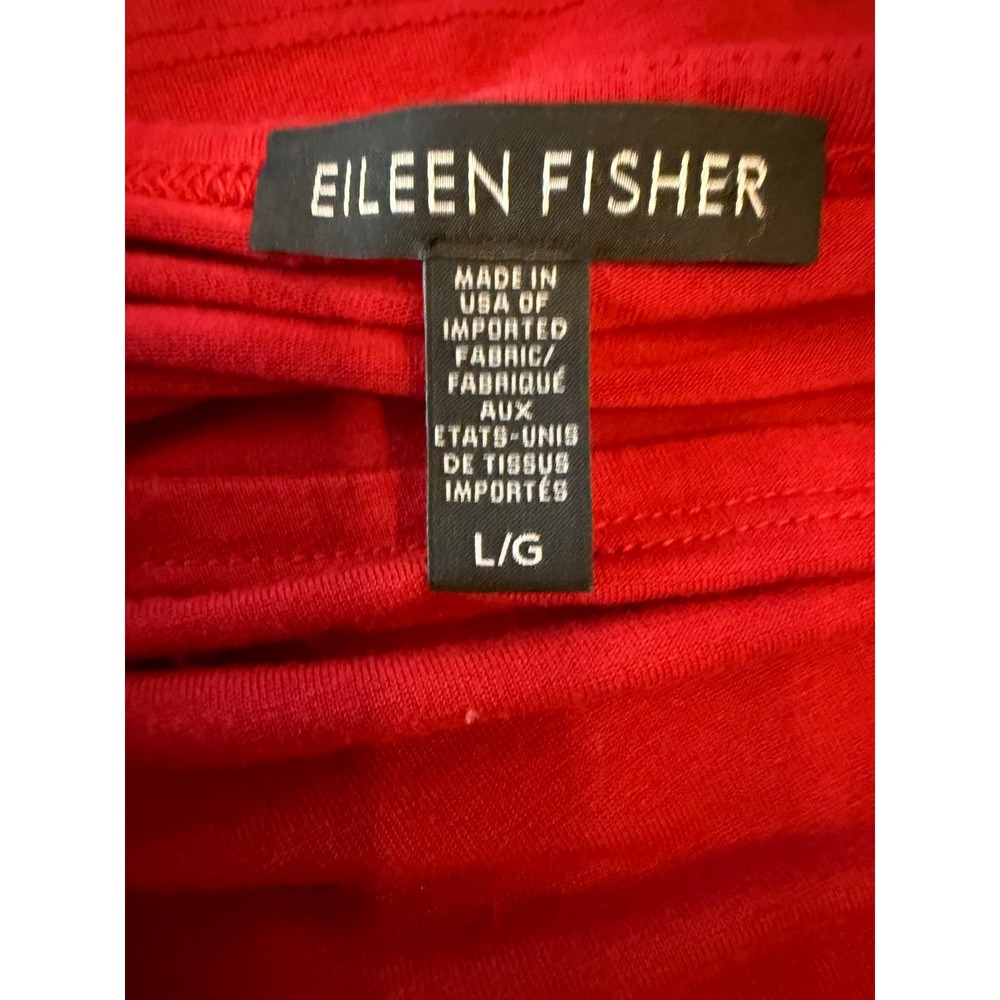 Eileen Fisher Red‎ Viscose Blend Short Sleeve Knee Length Casual Dress Large - Picture 6 of 7